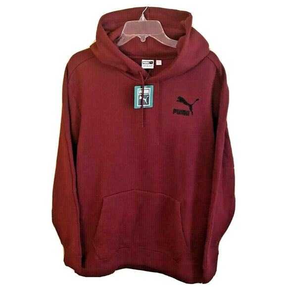 Small Puma Oversized Heavy 100% Cotton Hoodie Red - Picture 1 of 7